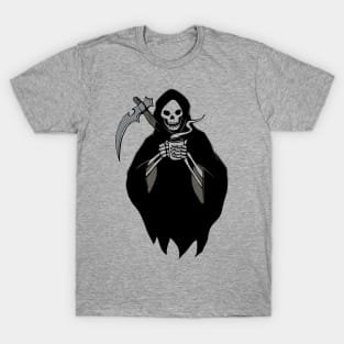 Grim Reaper Loves Coffee Fan Gift T-Shirt